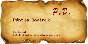 Pántya Dominik névjegykártya