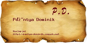 Pántya Dominik névjegykártya